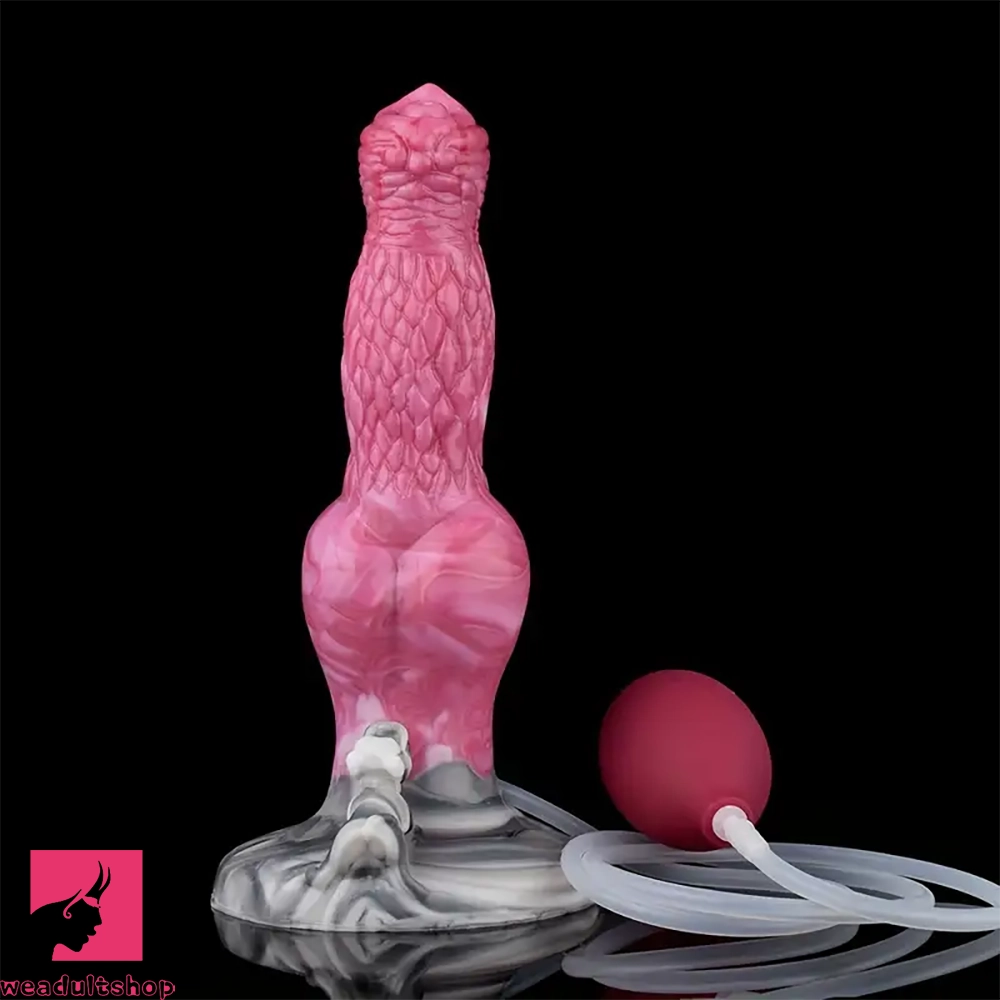 Penis-compressed-8.86in Silicone Animal Spray Water Dog Knot Cock Ejaculating Dildo