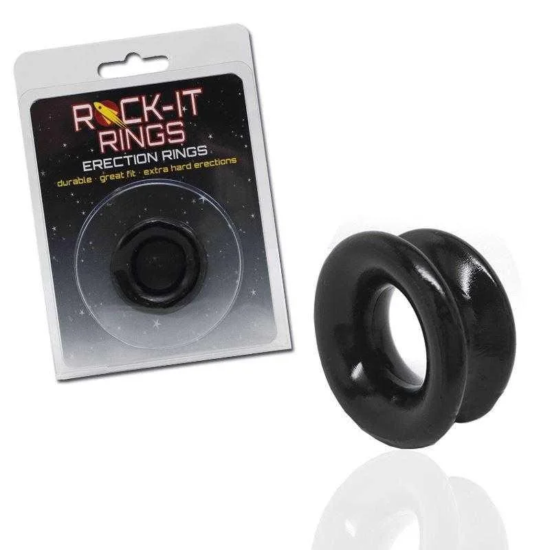 anal toys for deep play-Rock-It Rings Convex C-Ring - Black