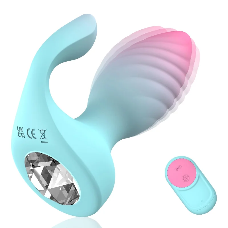 anal toys with remote control-Crystal Diamond 2 in 1 Remote Control Anal Butt Plug