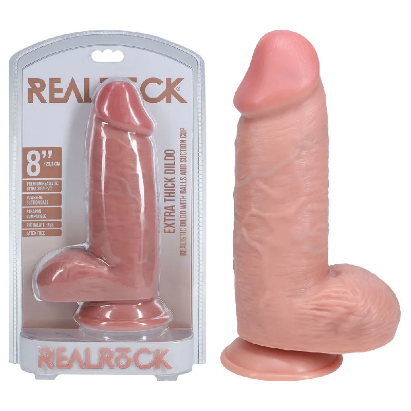 penis-strengthening-methods-simple-REALROCK 20cm Extra Thick Dildo with Balls -