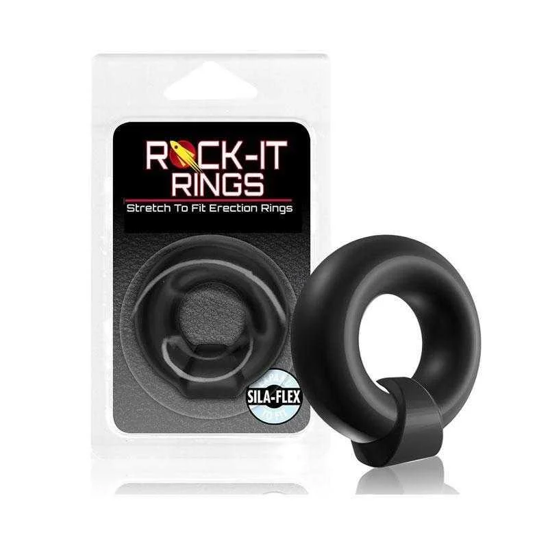 anal toys with soft base-Rock-it Rings MEGA Ring - C-Ring - Black