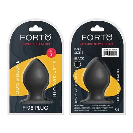 anal toys with bold base-Forto F-98 Cone Silicone Anal Plug Small Black