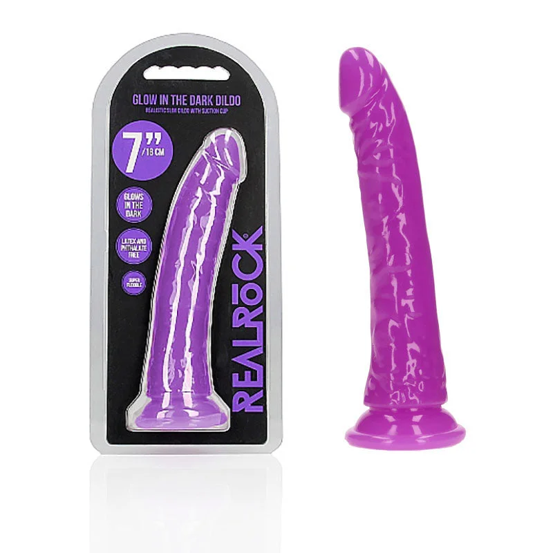 penis-care-post-workout-REALROCK 18 cm Slim Glow in the Dark Neon -