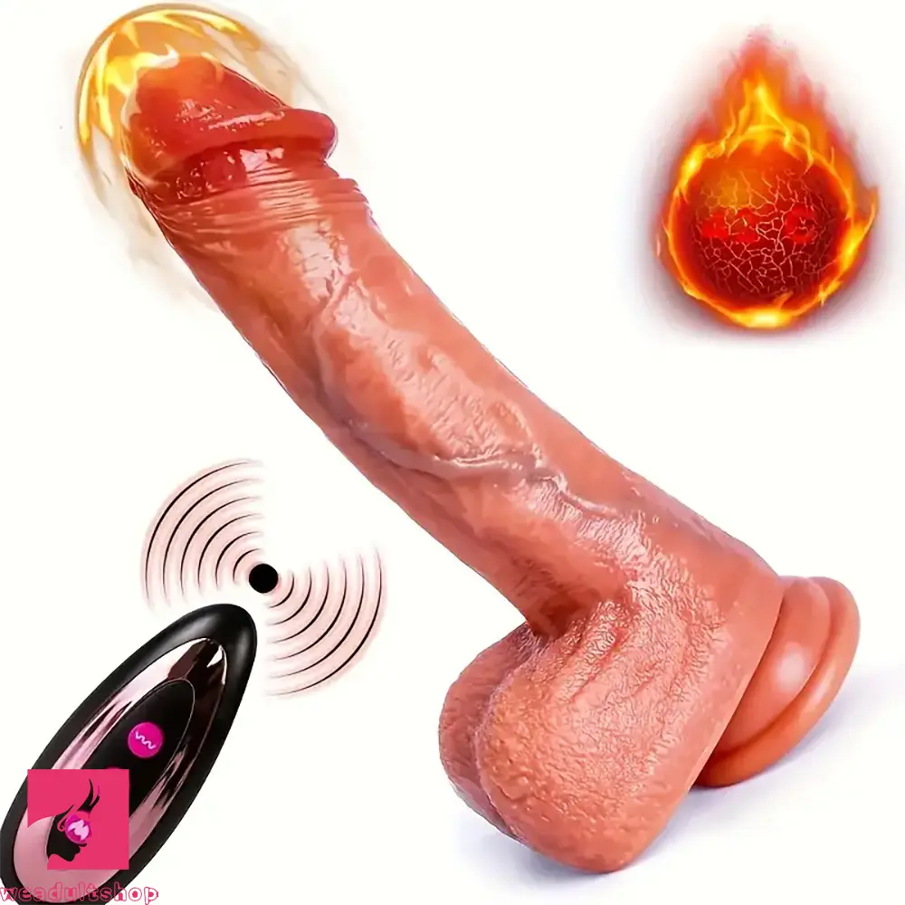 Dildo-soft-9in Lifelike Thrusting Rotation Vibrating Heating Silicone Big Real Dildo