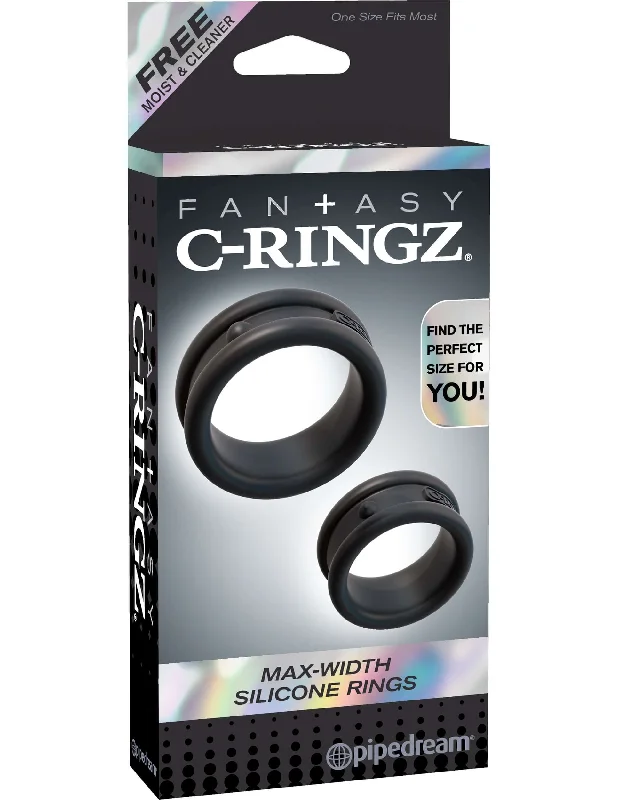 cock ring couple style-Fantasy C-Ringz Max Width Silicone Rings - Black | Performance Enhancing Cock Rings