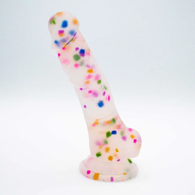 Dildo-experimental-Cock-a-Palooza Confetti Silicone Suction Dildo