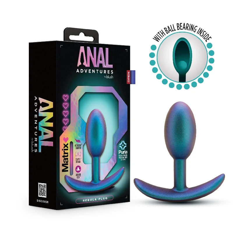 anal toys with bold shapes-Anal Adventures Matrix - Nebula Plug - Lunar Blue