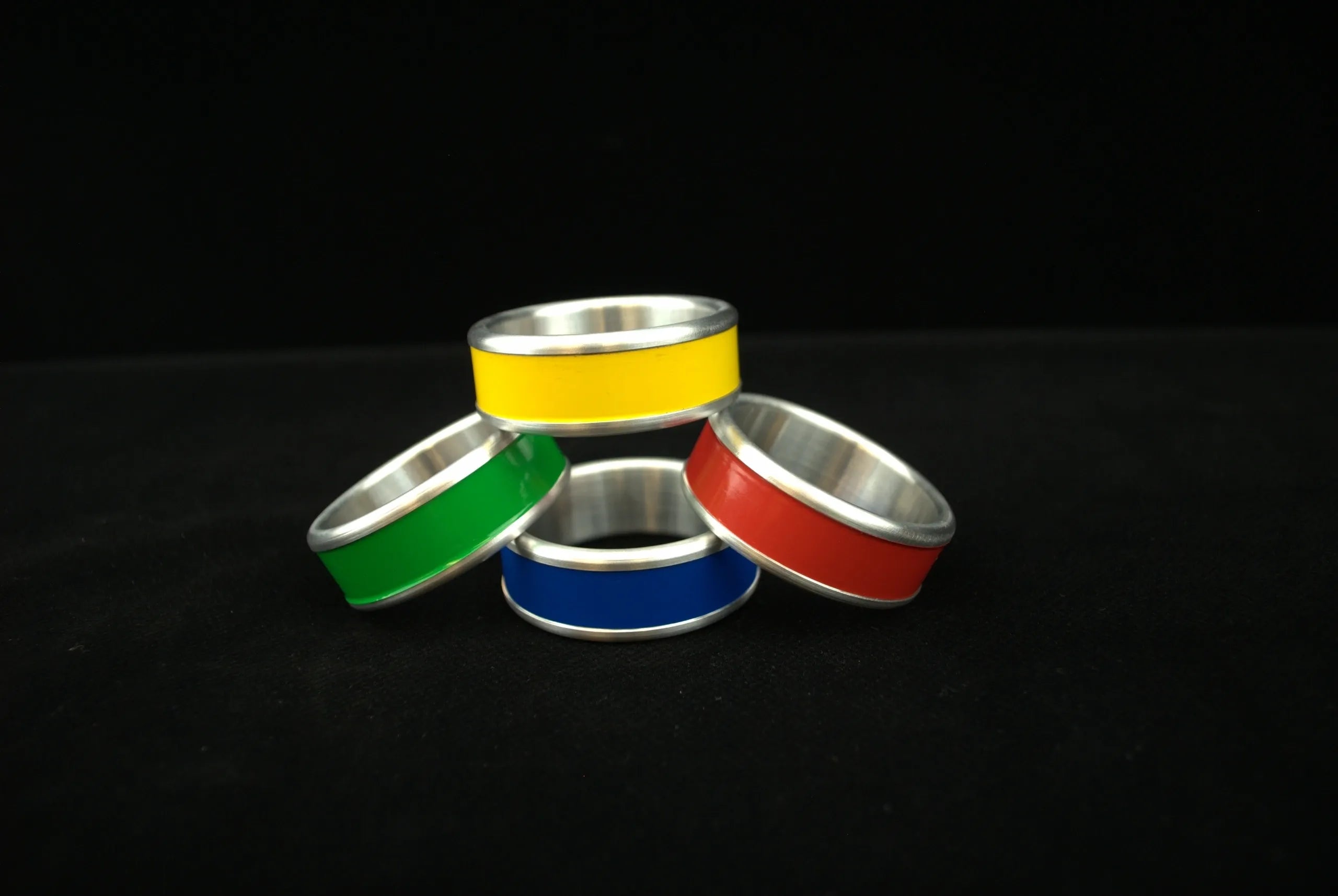 cock ring discreet storage-Pride Style Color Stripe Cockring in Aluminum