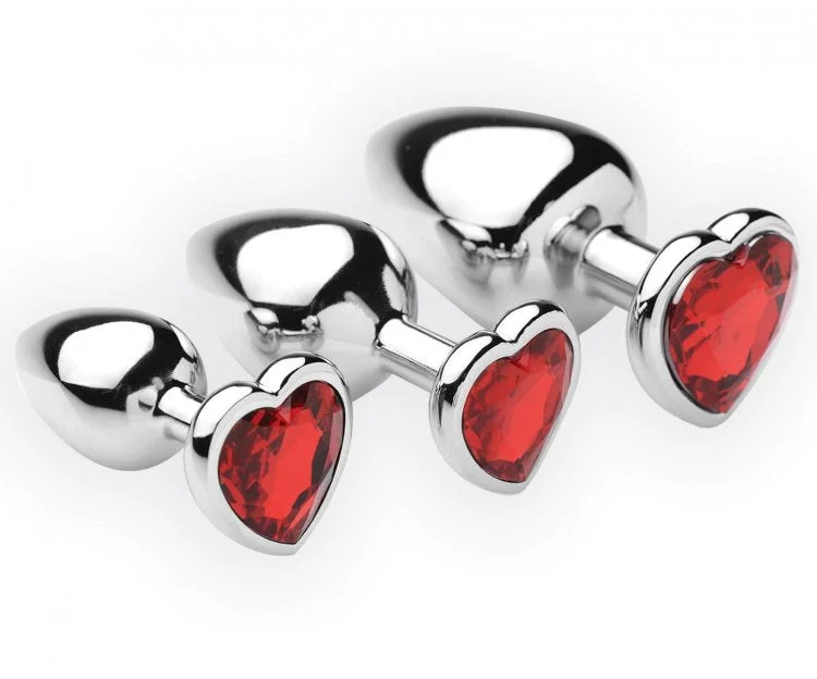 anal toys with sleek finish-Chrome Hearts 3 Piece Anal Plugs With Gem Accents