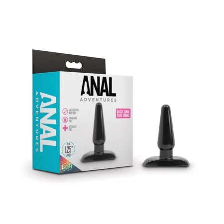 anal toys with soft base-Blush Anal Adventures Basic Anal Plug Small Black