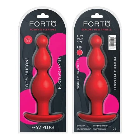 anal toys with ribbed shaft-Forto F-52 Cone Beads Silicone Anal Plug Red