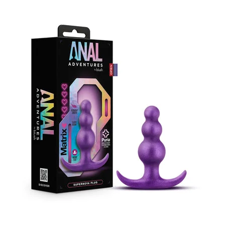 anal toys for quiet play-Anal Adventures Matrix Supernova Plug Galactic Purple