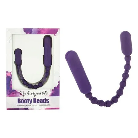 anal toys with slim base-Booty Beads Rechargeable Purple