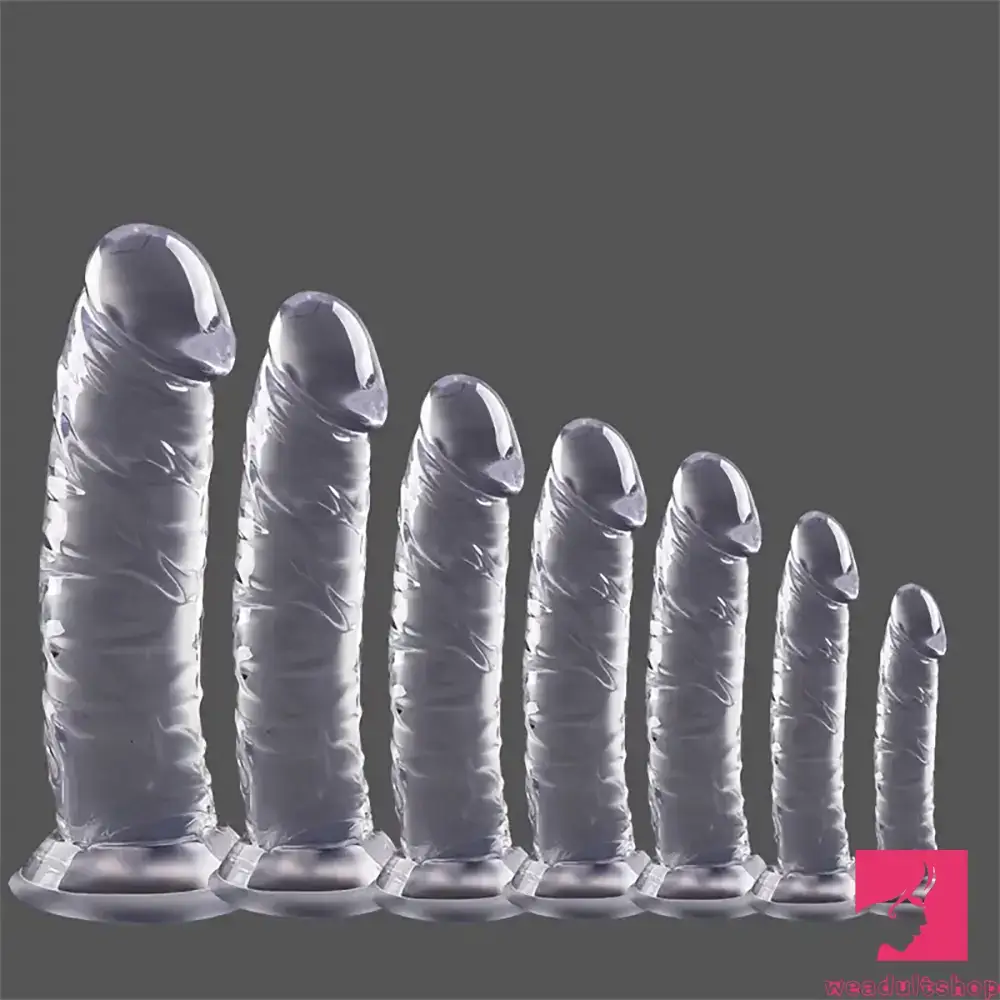 Penis-wrapped-3.54in-9.84in Unisex Realistic Crystal Clear Dildo For Men Women Adult