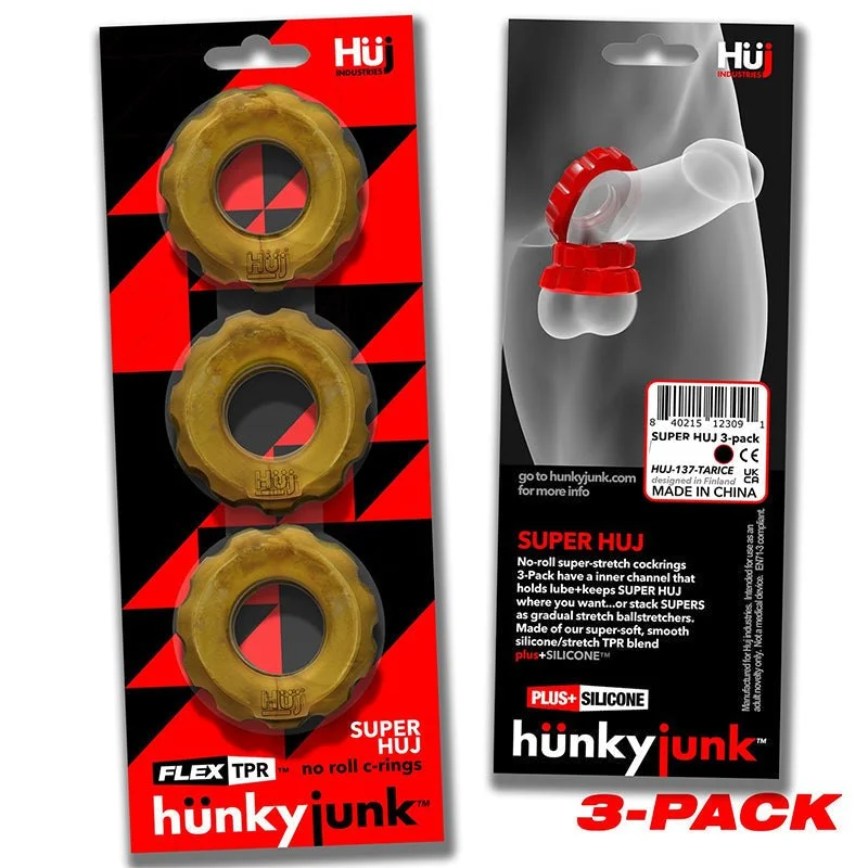 cock ring bold style-Hunkyjunk SuperHuj 3-Pack Cockrings