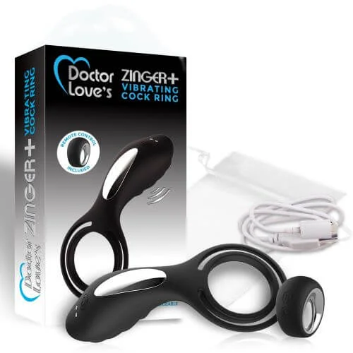 cock ring adjustable style-Doctor Love Zinger+ Vibrating Rechargeable Cock Ring with Remote Control