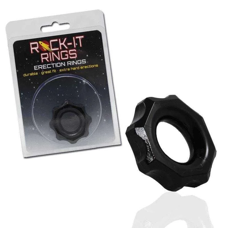 anal toys for quiet pleasure-Rock-It Rings Gear C-Ring - Black