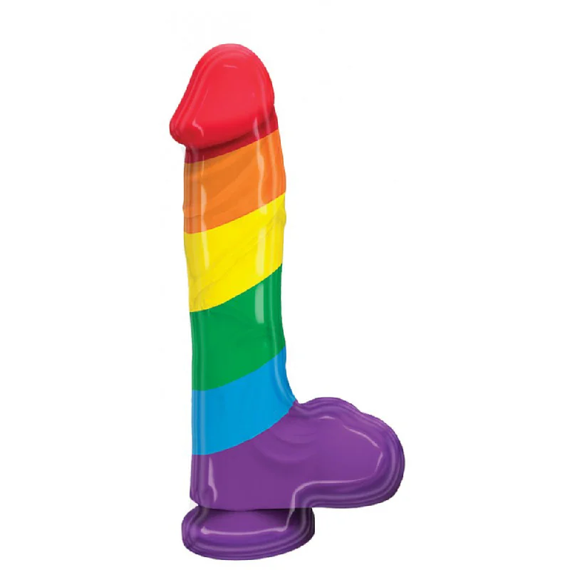 Dildo-synthetic-Pumped Rainbow Silicone Dildo