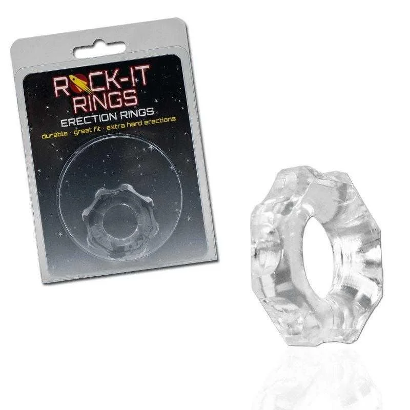 anal toys with long shaft-Rock-It Rings Gear C-Ring - Clear