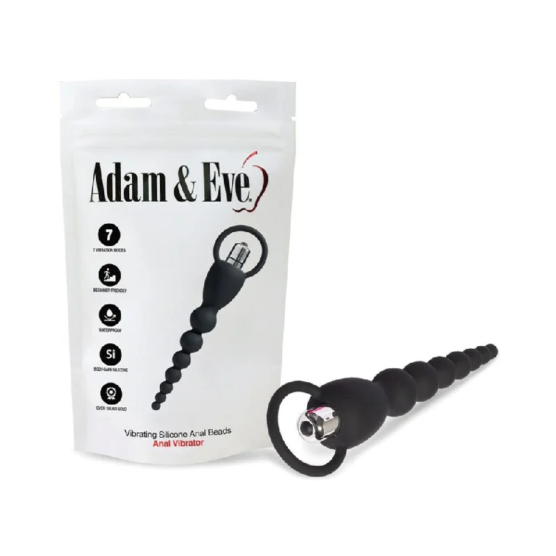 anal toys with strong shaft-Adam & Eve Vibrating Silicone Anal Beads (Bag Packaging)