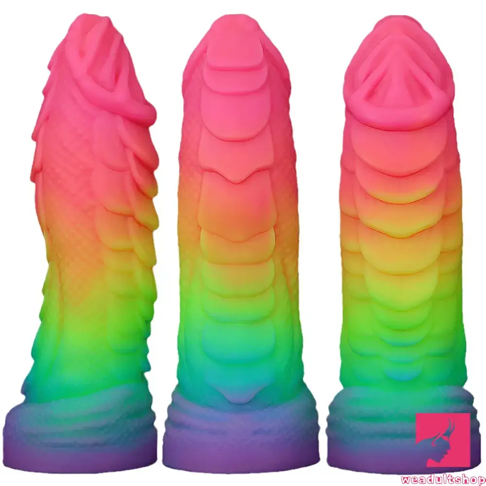 Dildo-delicate-8.26in Fantasy Big Dragon Luminous Silicone Soft Women Rainbow Dildo