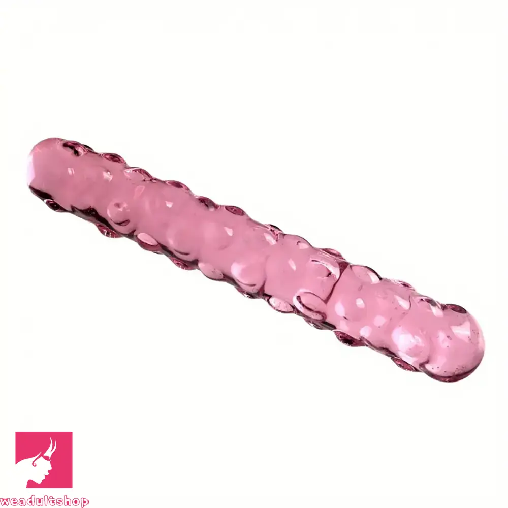 Penis-basic-6.89in Crystal Clear Penis Glass Double Sided Spiked Dildo Sex Toy