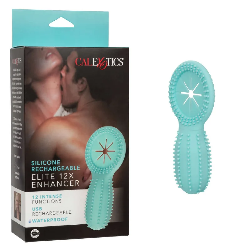 cock ring premium comfort-California Exotic Novelties Silicone Rechargeable Elite 12X Enhancer Vibrating Cock Ring - Pleasure for Both Partners