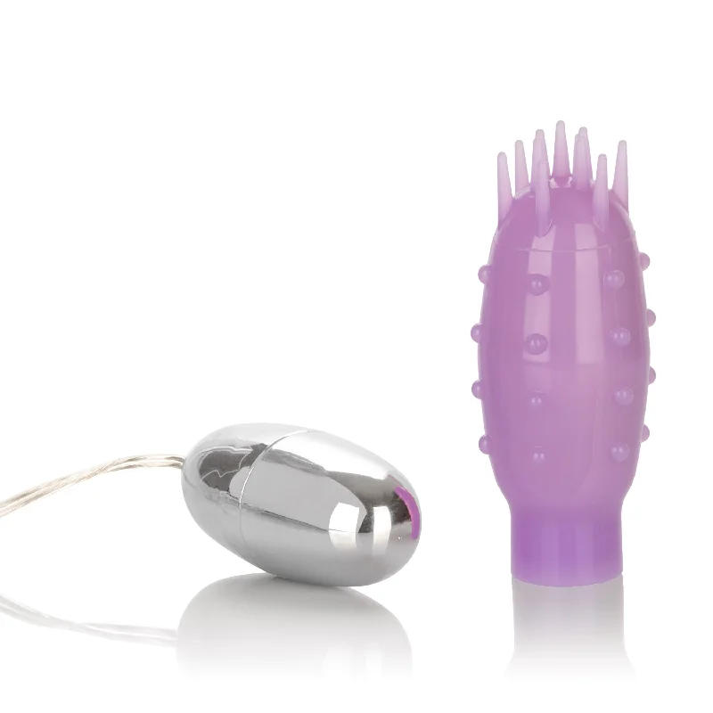 cock ring stylish comfort-Silicone Slims Vibrating Nubby Bullet - Purple