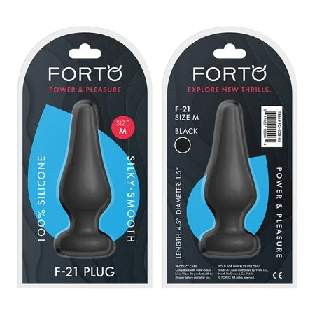 anal toys for gentle play-Forto F-21 Tear Drop Silicone Anal Plug Medium Black