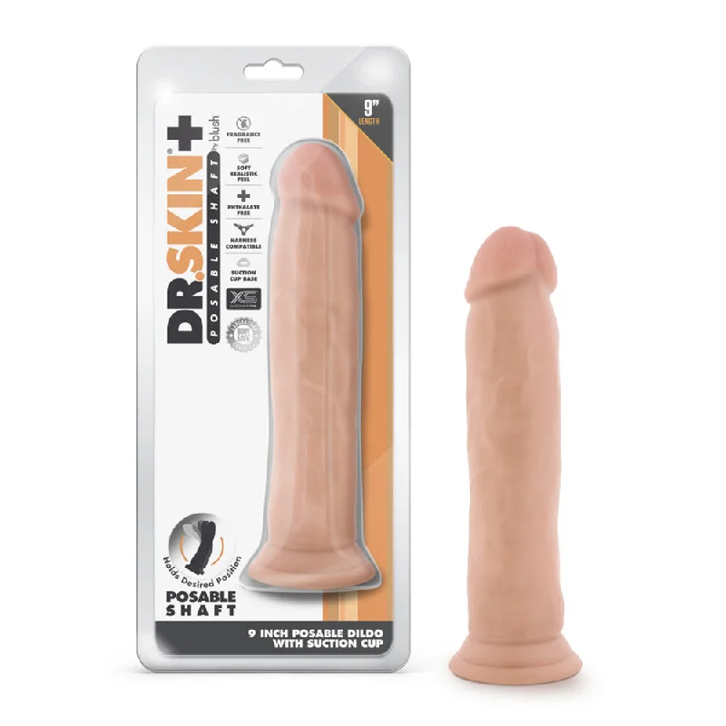 Dildo-practical-Dr. Skin Plus 9" Posable Thick Dildo Vanilla