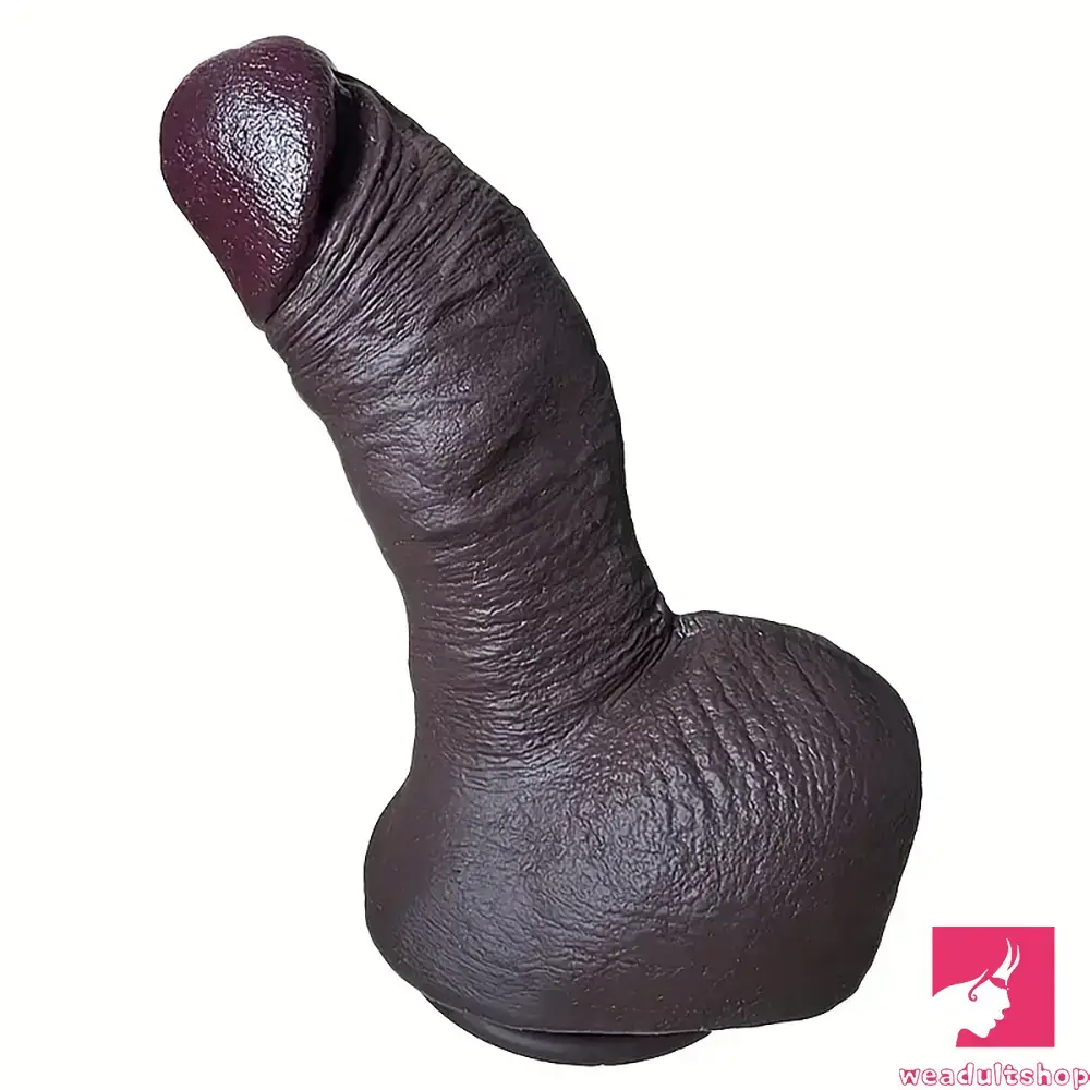 Dildo-imported-9.44in Lifelike Ebony Fat Silicone Large Soft Real Dildo With Suction Cup