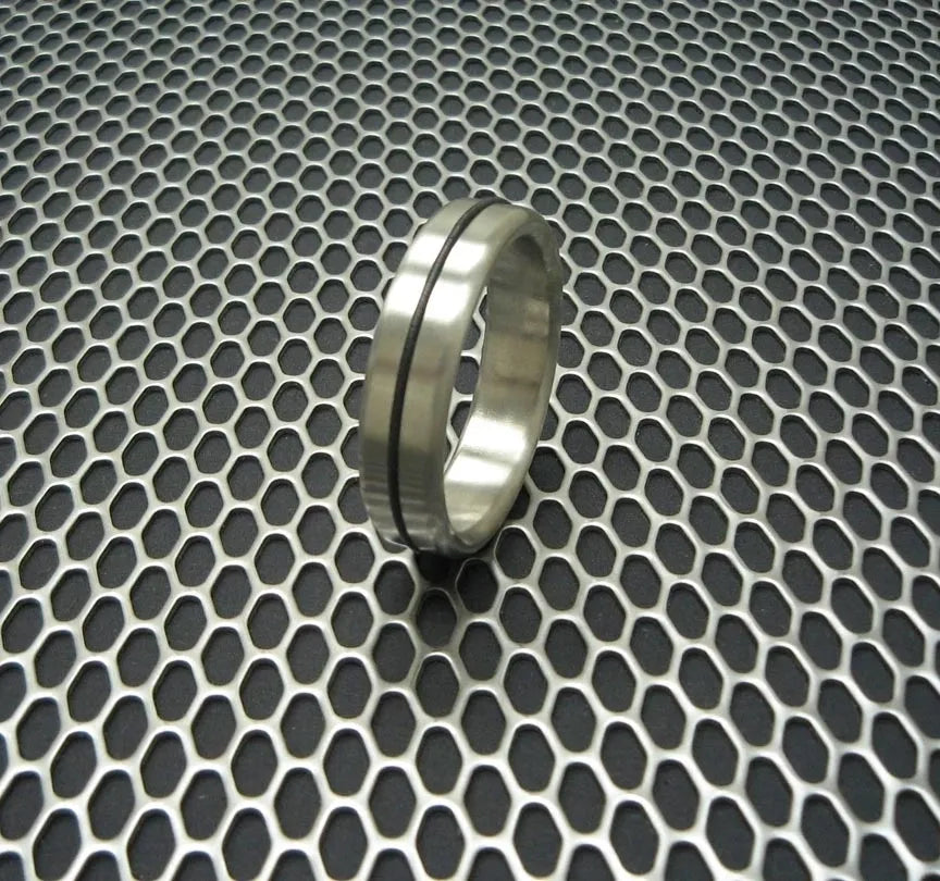 cock ring soft comfort-Single Accent Style Designer Series Cockring in Stainless Steel