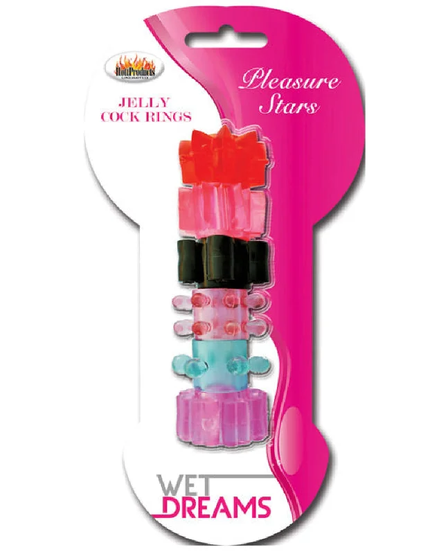 cock ring intimate texture-Wet Dreams Pleasure Stars Jelly Cock Rings (6 Pack)