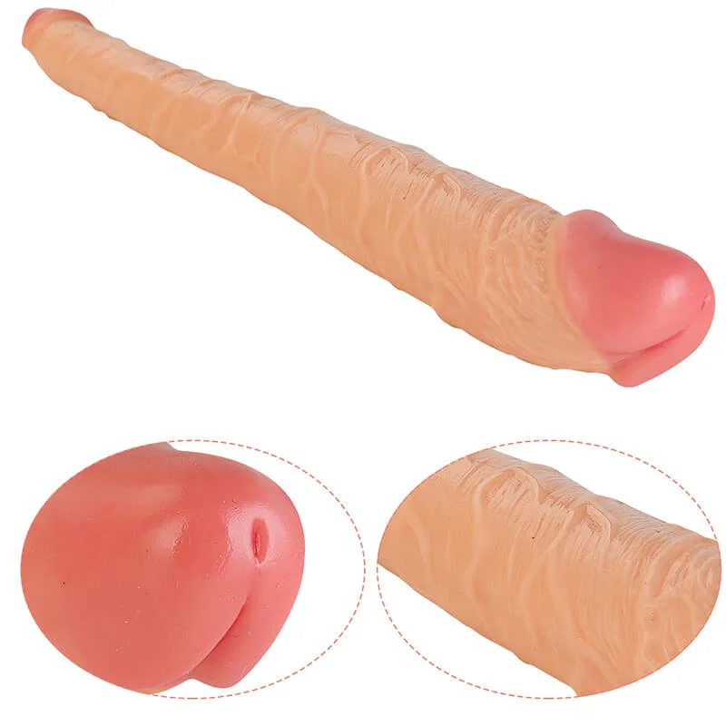 Penis-loose-10.6in 14.6in Veiny Double Dildo Gay Two Headed Sex Toy