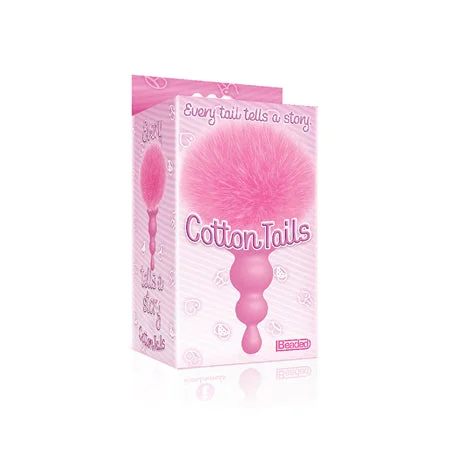 anal toys with sleek shaft-The 9's Cottontails Silicone Bunny Tail Butt Plug Beaded Pink