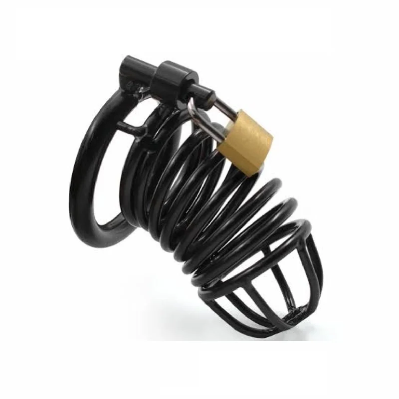 cock ring intimate style-Steel Chastity Cock Cage Black