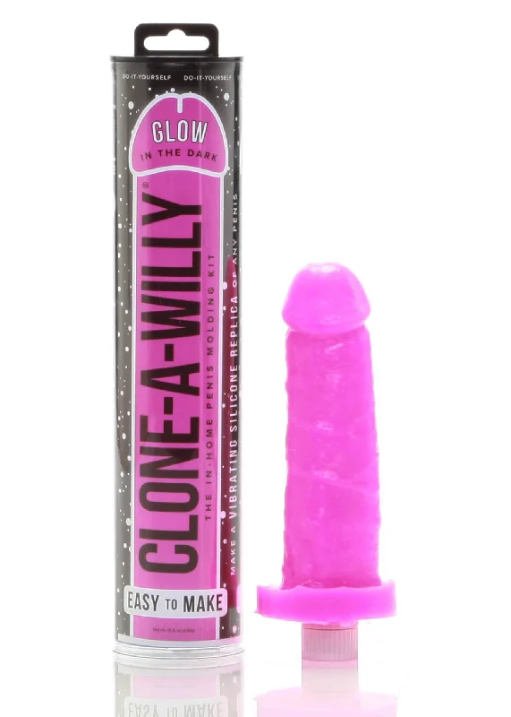 penis-size-concerns-explained-Clone-a-Willy Glow-in-the-Dark Kit - Pink