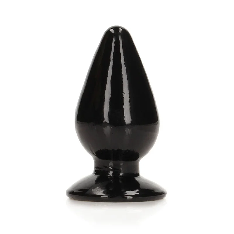 anal toys with strong shaft-RealRock Crystal Clear 4.5 in. Anal Plug Black