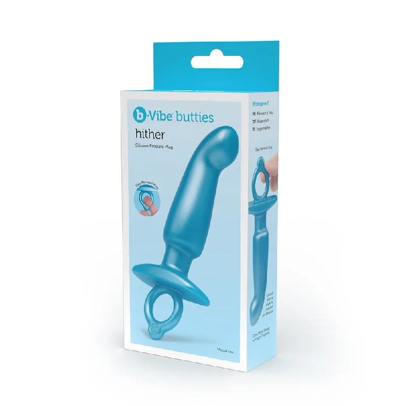 anal toys with quiet base-b-Vibe Butties Hither Silicone Prostate Plug