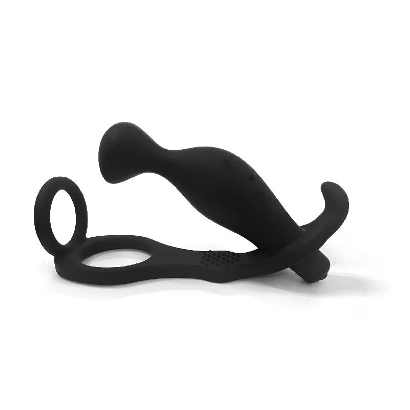 cock ring modern grip-Cocked & Loaded Ballistic Double C-Ring with Prostate Massager