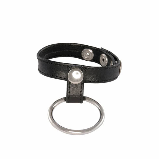 cock ring discreet order-3 Snap Leather Cockring with Snap Tab & Ring