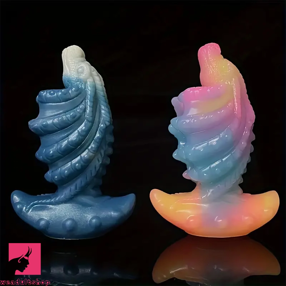 Penis-textured-4.53in Small Seahorse Soft Silicone Fantasy Monster Female Dildo