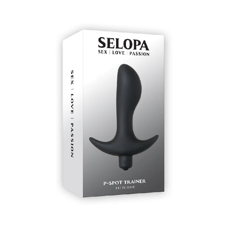 anal toys with flexible grip-Selopa P-Spot Trainer Battery Operated Prostate Vibe Silicone Black