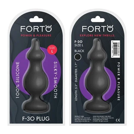 anal toys with slim shaft-Forto F-30 Pointer Silicone Anal Plug Large Black