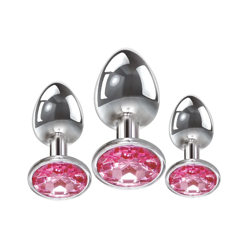 anal toys for erotic pleasure-Pink Gem Anal Plug Set