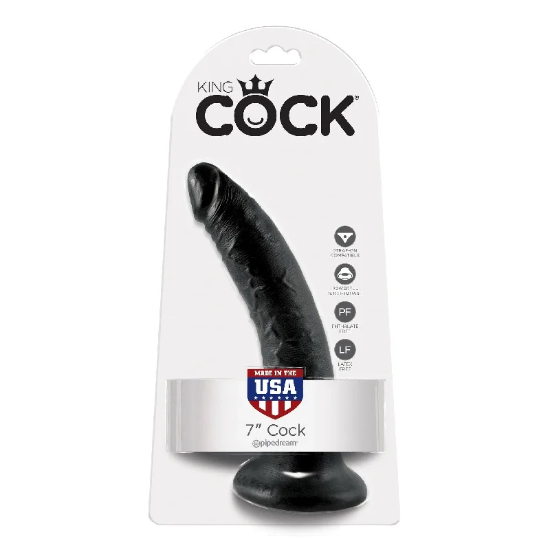 cock ring bold texture-Pipedream - King Cock 7" Cock (Black)