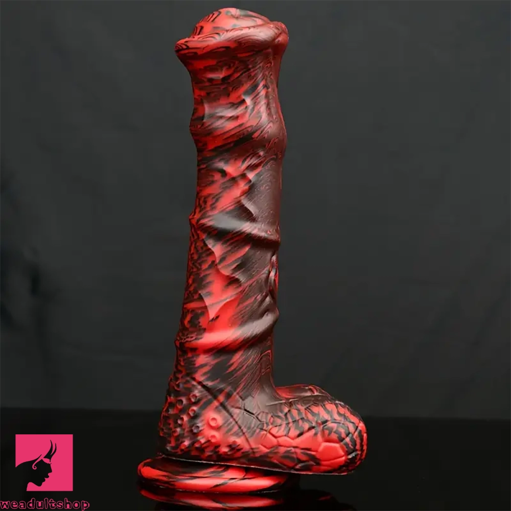 Penis-erect-9.25in Realistic Horse Cock Silicone Soft Dildo With Horse Design