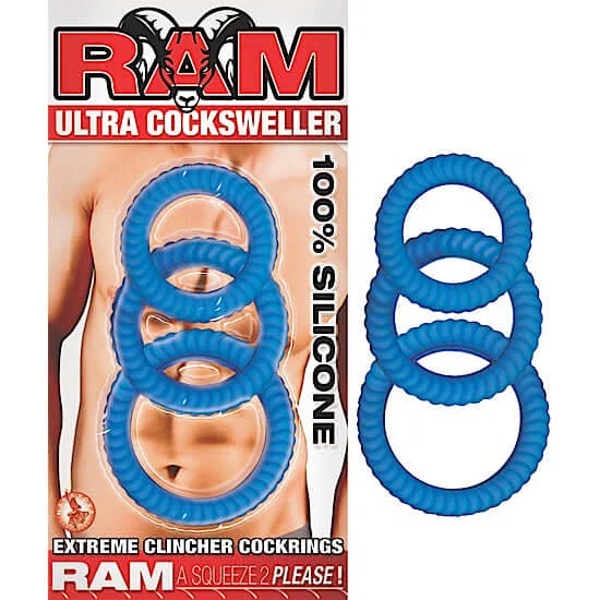 cock ring discreet style-Ram Ultra Cock Swellers Blue