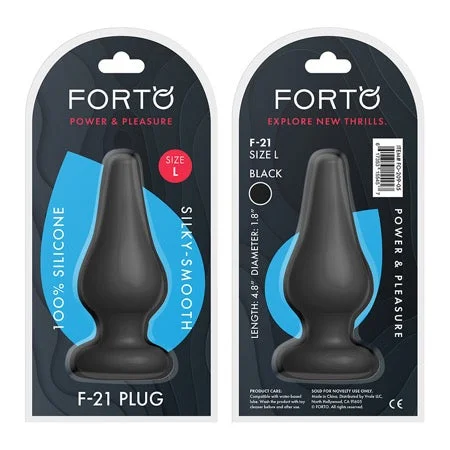 anal toys for erotic play-Forto F-21 Tear Drop Silicone Anal Plug Large Black