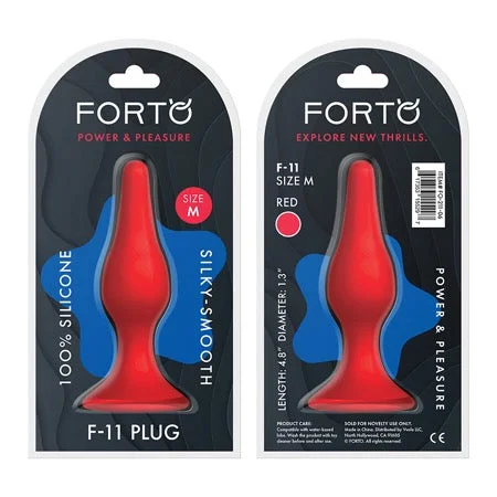 anal toys for bedroom fun-Forto F-11 Lungo Silicone Anal Plug Medium Red